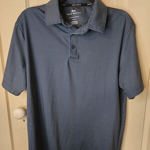 RW Men's Blue Striped Polo Shirt